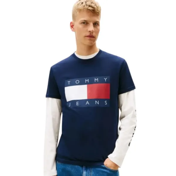 T-SHIRT MANICA CORTA COTONE REGULAR BIG FLAG DM0DM22645-C1G