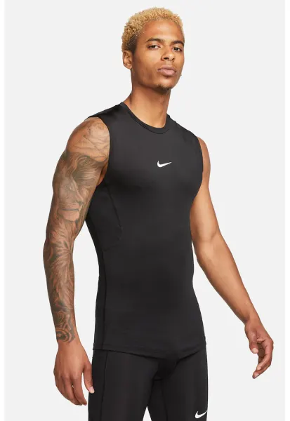 Top cu tehnologie Dri-Fit - pentru fitness - Negru