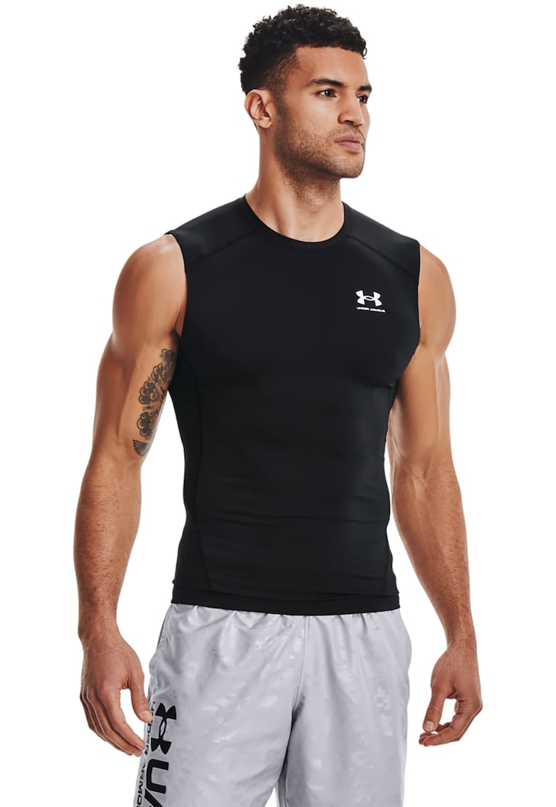 Top slim fit pentru antrenament Armour - Alb/Negru