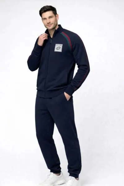 Trening barbati Lotto LA2038, set bluza cu fermoar si pantaloni, regular fit