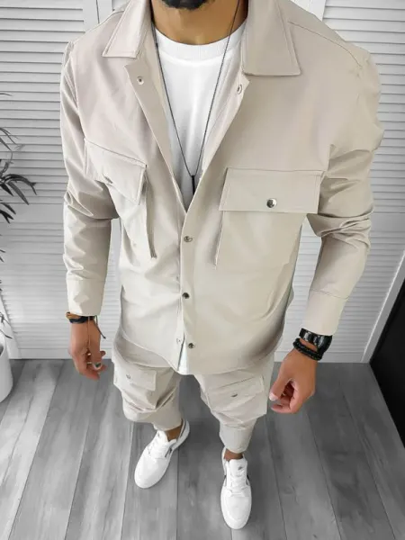 Trening barbati slim fit bej 12934