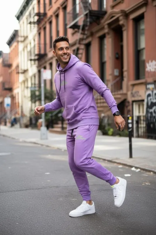 Trening barbati slim fit mov, Pantaloni + Hanorac, 13370 123-3