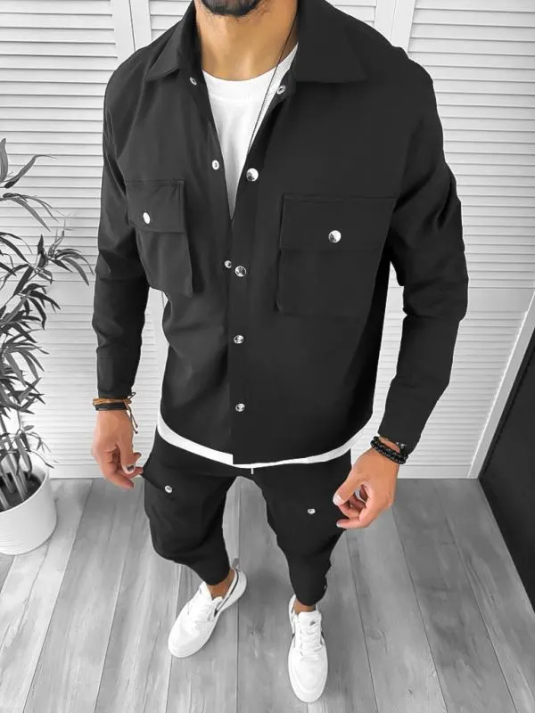 Trening barbati slim fit negru 6050 6-3