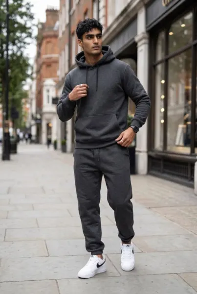 Trening barbati slim fit Pantaloni + Hanorac  gri  13520 O2-3.3