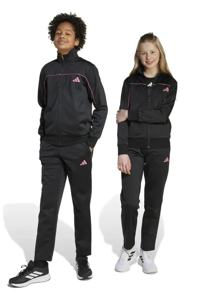 Trening cu fermoar model colorblock - Negru/Roz