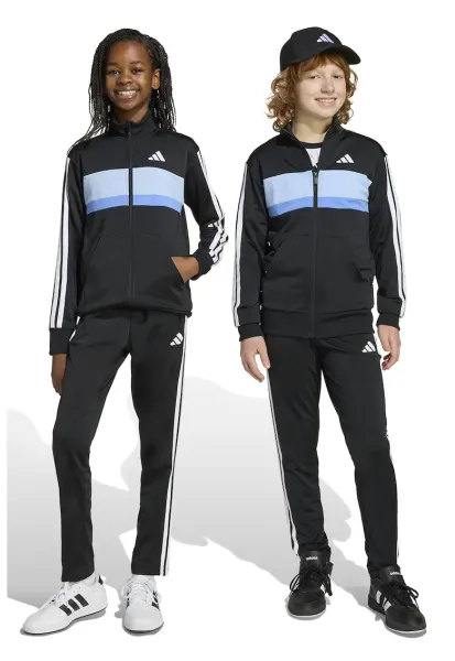Trening cu fermoar si design colorblock Tiberio - Alb/Negru/Albastru