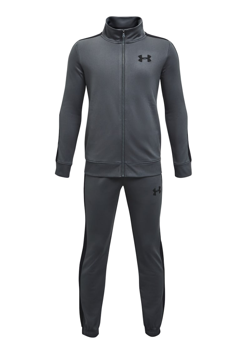 Trening cu fermoar si logo - pentru fitness Knit - Gri inchis