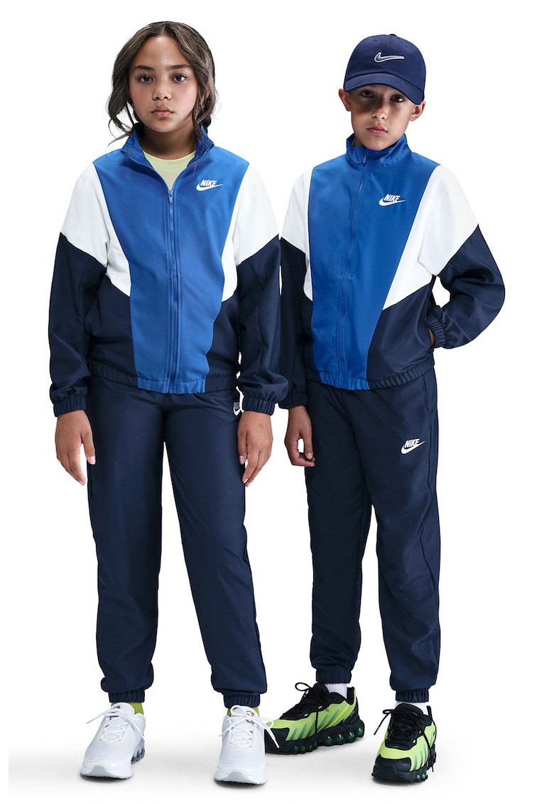 Trening cu fermoar si model colorblock Sportswear - Alb/Albastru royal/Bleumarin