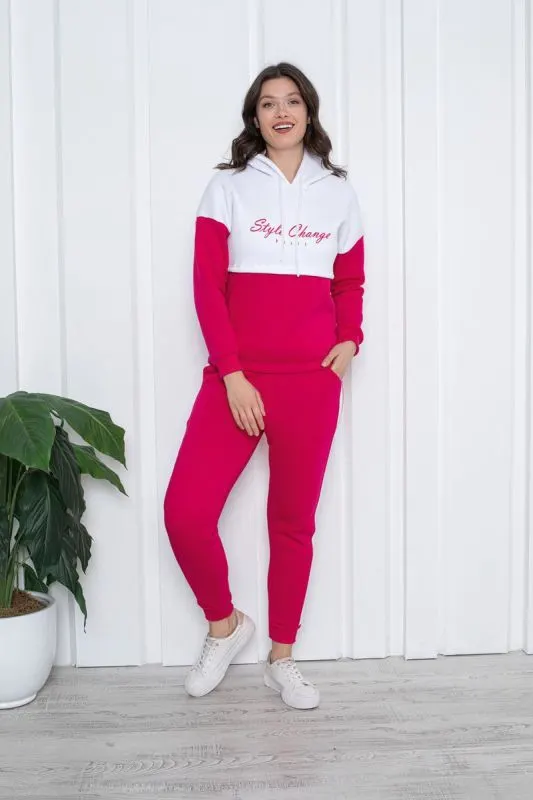Trening cu gluga pentru dama vatuit, Style, fucsia