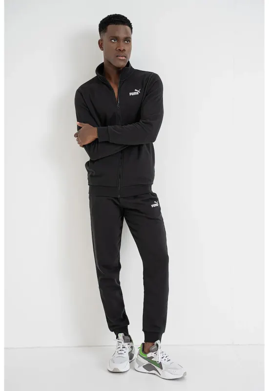 Trening din amestec de bumbac cu fermoar Essentials - Negru