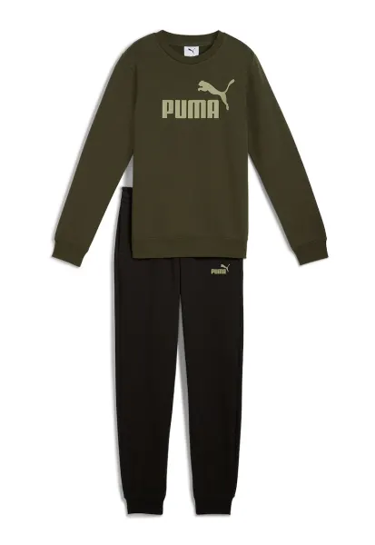 Trening din amestec de bumbac cu imprimeu logo - Verde inchis/Kaki inchis