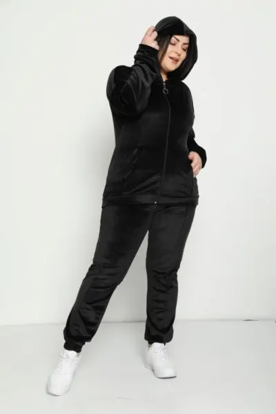 Trening negru batal din catifea - cod 45274