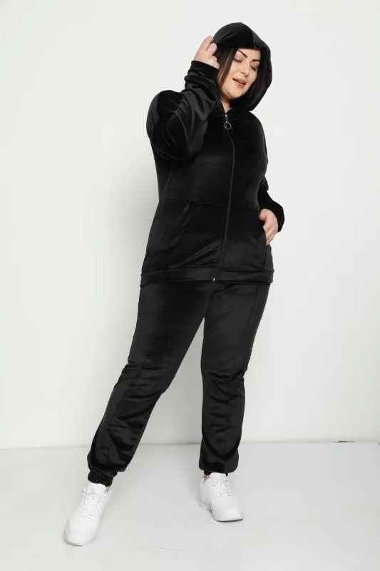 Trening negru batal din catifea - cod 45274