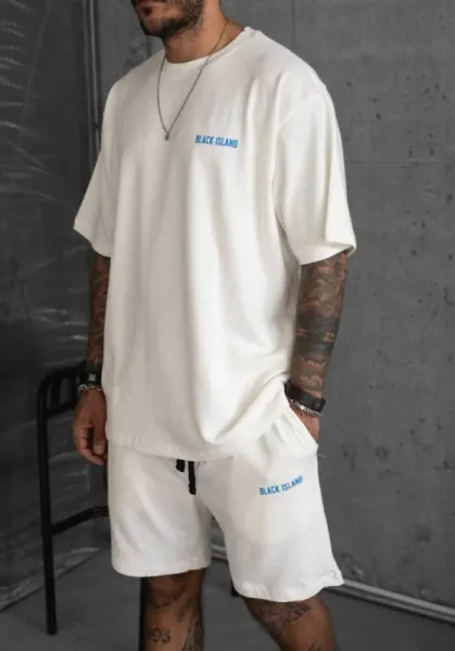 TRENING OVERSIZE BLACK ISLAND WHITE-BLUE TRBI26 (MĂRIME: S)