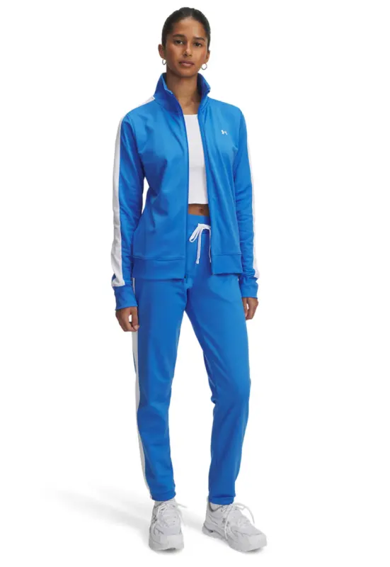 Trening slim fit cu fermoar Tricot - Alb/Albastru