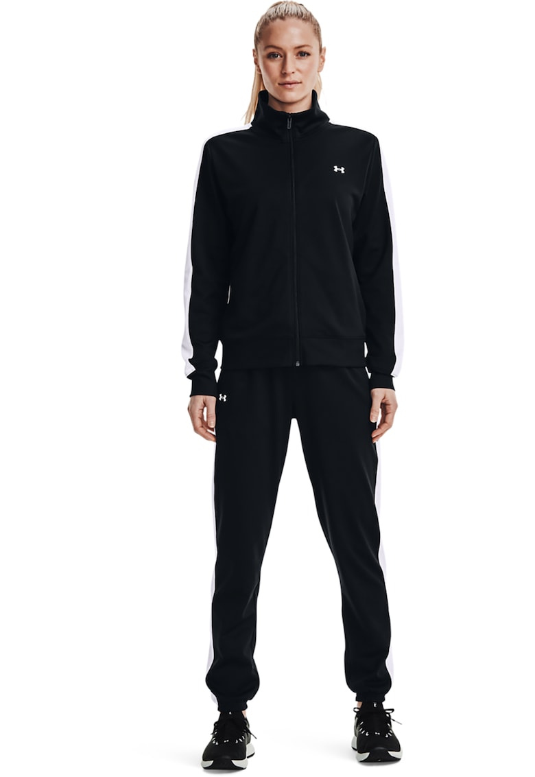 Trening slim fit cu fermoar Tricot - Alb/Negru