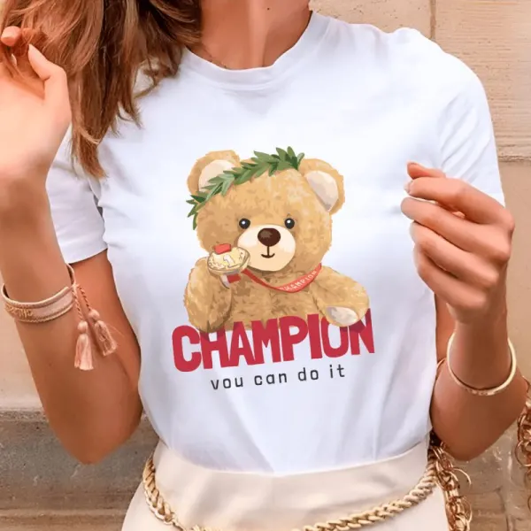 Tricou Casual Damă Engros Alb | Champion | Bumbac Organic 100%, 160 g/m²