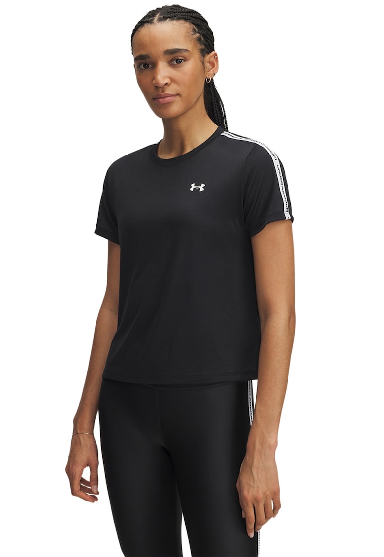 Tricou cu benzi logo laterale pentru fitness Tech - Alb/Negru