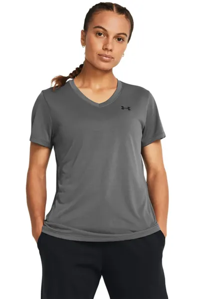 Tricou cu decolteu in V pentru antrenament Tech™ - Gri inchis