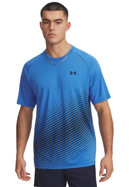 Tricou cu decolteu la baza gatului - pentru antrenament Tech Fade - Negru/Albastru royal