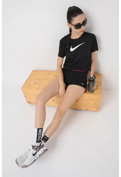 Tricou cu decolteu la baza gatului - pentru fitness - Alb/Negru