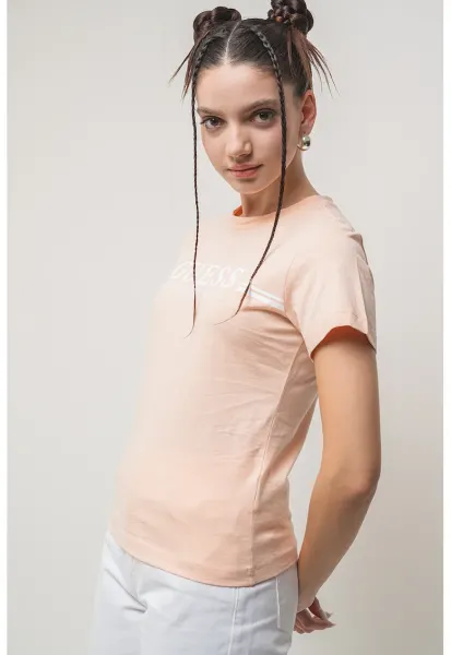 Tricou cu decolteu la baza gatului - pentru fitness - Piersica
