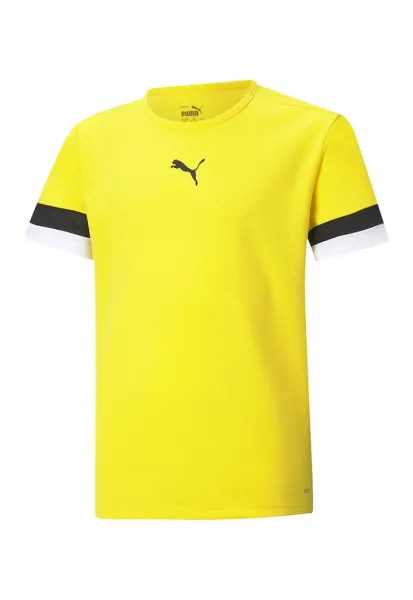 Tricou cu decolteu la baza gatului si imprimeu logo pentru fotbal - Negru/Galben