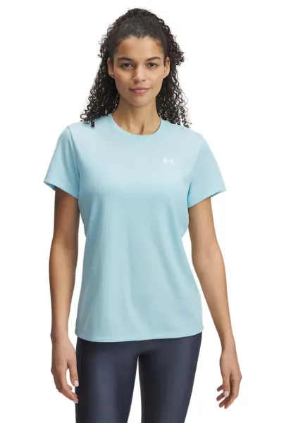 Tricou cu decolteu rotund - pentru fitness - Albastru pastel