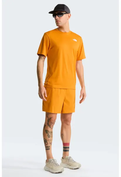 Tricou cu imprimeu logo pe partea din spate pentru fitness 24/7 - Portocaliu