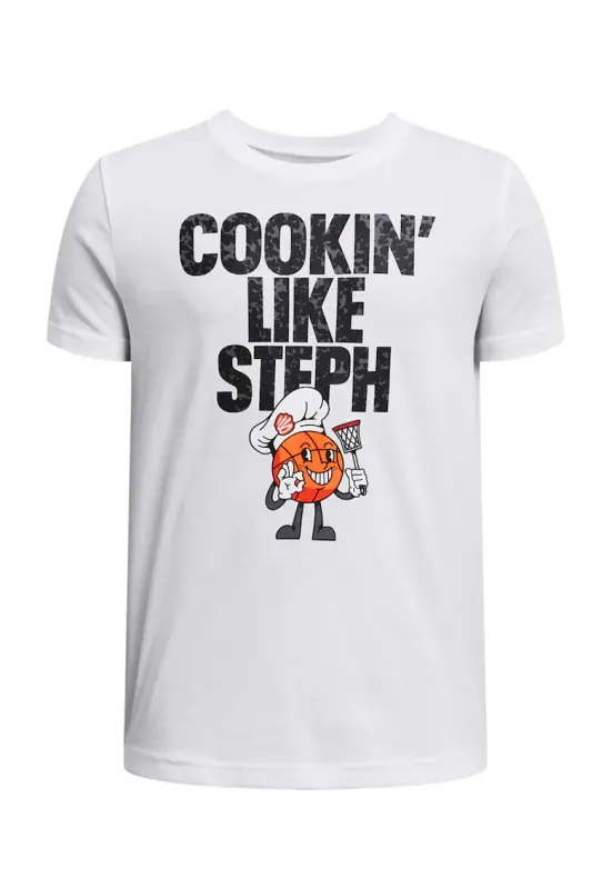 Tricou cu imprimeu text pentru baschet - Negru stins/Portocaliu mandarina/Alb optic