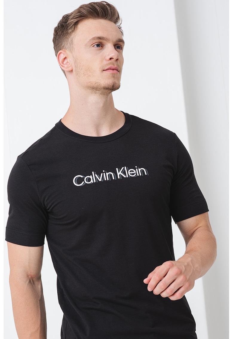 Tricou cu logo pentru antrenament - Negru/Alb optic