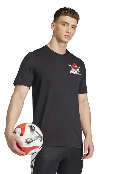 Tricou de bumbac cu logo - pentru fotbal - Alb/Negru