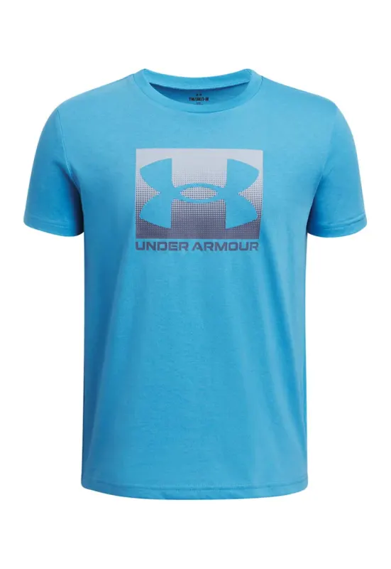 Tricou din amestec de bumbac cu logo Boxed Sports - Albastru aquamarin