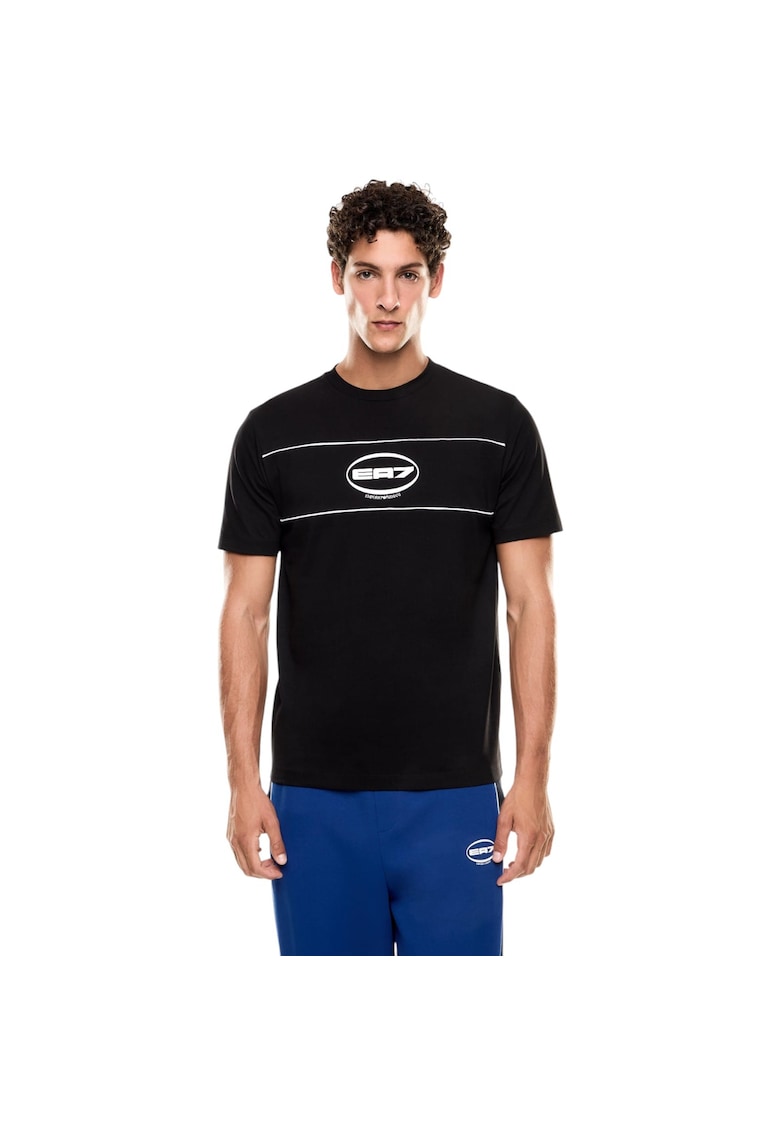 Tricou  EA7 Train Logo Series Piping 49473 - Negru