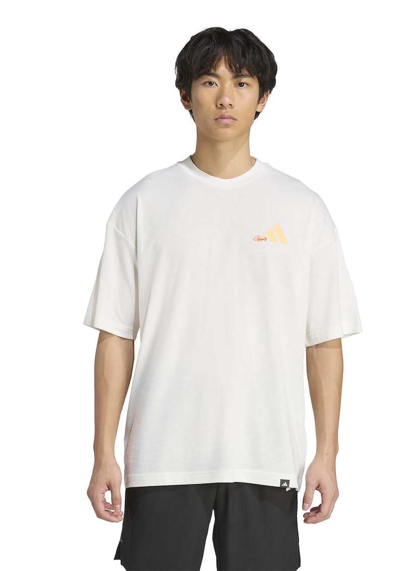 Tricou lejer cu imprimeu grafic pe partea din spate - pentru antrenament - Galben pai/Alb murdar/Roz pal