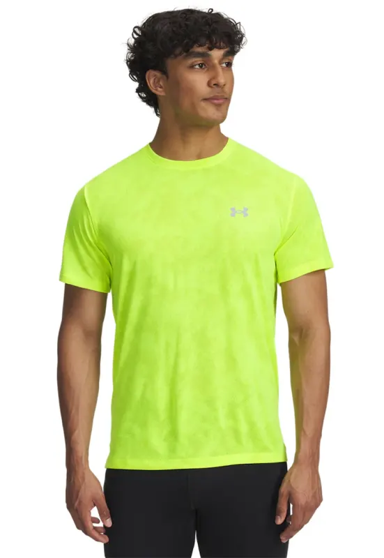 Tricou pentru alergare Launch Camo - Verde lime