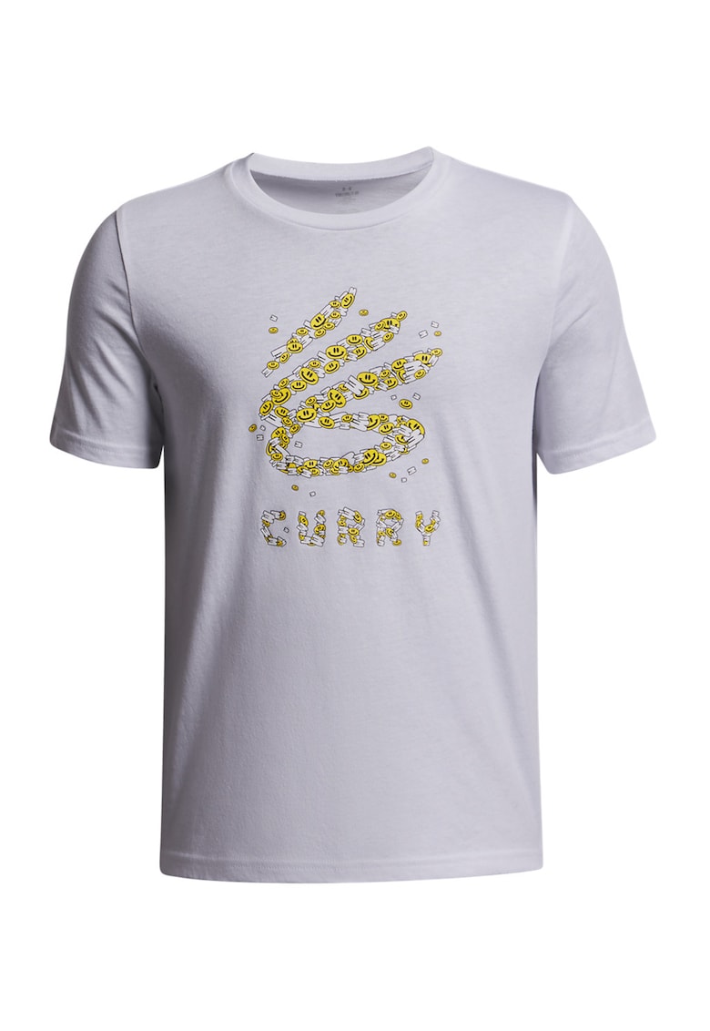 Tricou pentru baschet Curry Trend - Alb/Gri deschis/Galben mustar