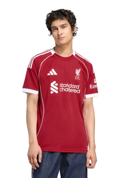 Tricou pentru fotbal Liverpool - Alb/Rosu inchis