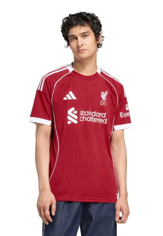 Tricou pentru fotbal Liverpool - Alb/Rosu inchis