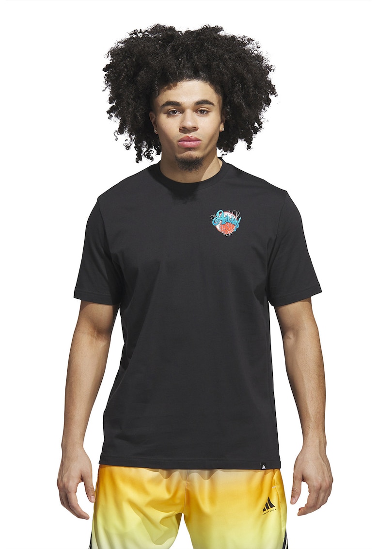 Tricou regular fit din bumbac pentru baschet - Negru