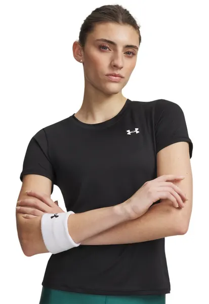 Tricou slim fit din plasa pentru fitness Tech - Negru