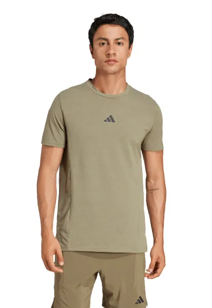 Tricou slim fit pentru fitness D4T - Verde inchis