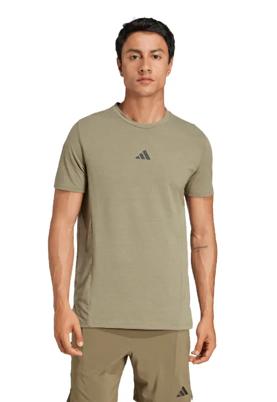 Tricou slim fit pentru fitness D4T - Verde inchis
