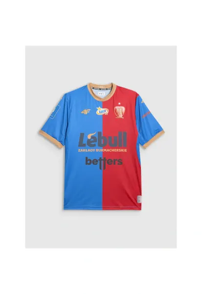 Tricou sport barbati  multicolor - poliester - Rosu/Albastru