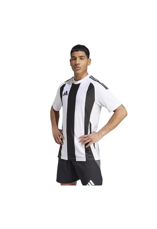 Tricou sport barbati Striped 24 - poliester - alb/negru - Negru