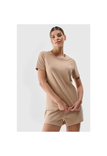 Tricou sport dama - Bumbac - Bej