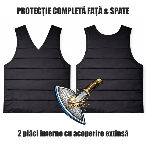 Vesta protectie anti-injunghiere Linomag®, anti-taiere, ajustabila velcro, marime XL, negru